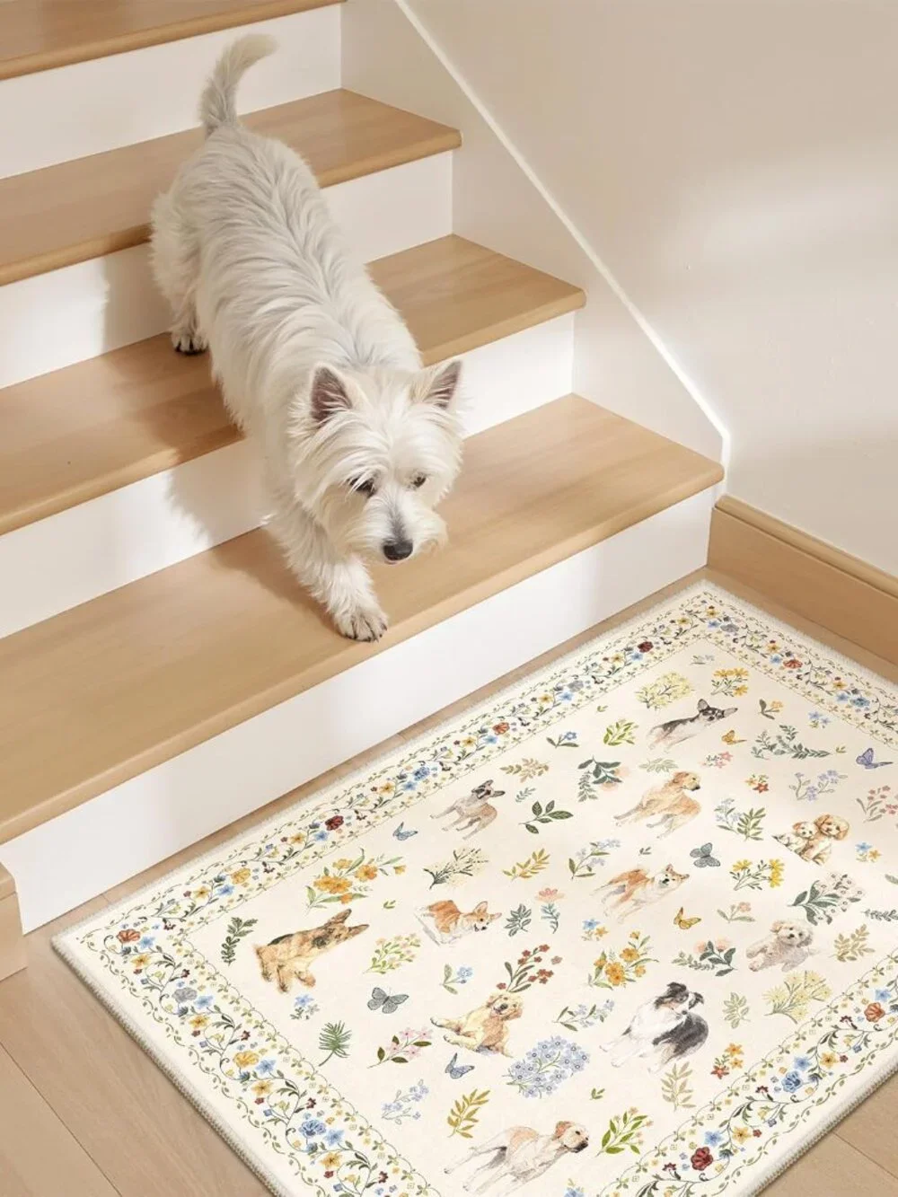 2x3 Dog Rugs for Entryway, Machine Washable Door Mat Animal Floral Small Area Ru - Picture 3 of 9